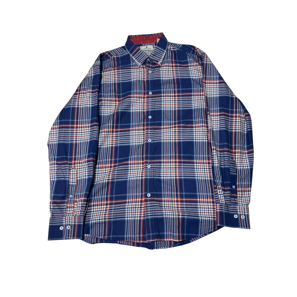 Southern Pines Mens XL Plaid Button Down Long Sleeve Casual Shirt